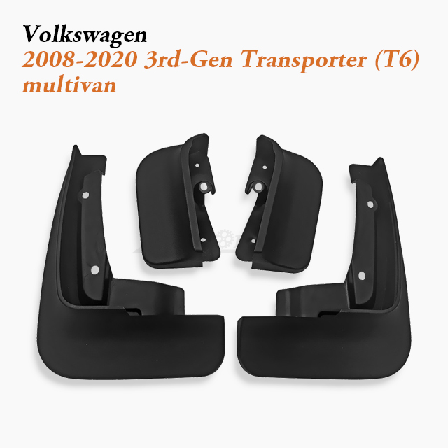 4x Black Mud Flaps For VW Transporter Multivan T5 T6 2003-2024 – OMAC, ABS Plastic, Hardware Included