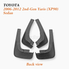 Custom Car Mudguards Wholesale fit 2008-2013 Toyota Yaris (XP90) Sedan