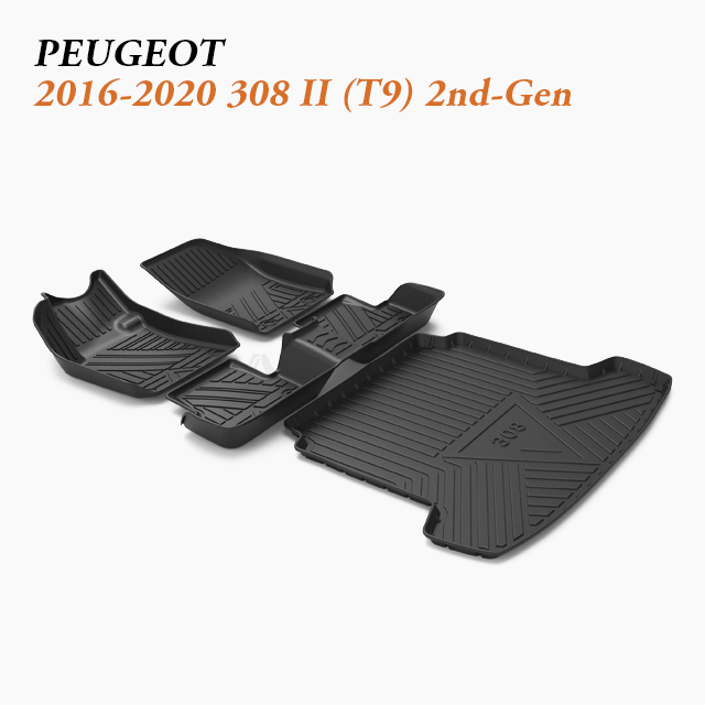 OEM Floor Liner and Trunk Wholesale for 2016-2020 Peugeot 308 II (T9) 2nd-Gen