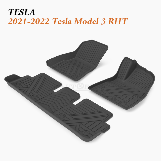 3D/5D All-Weathe Floor Mats Carpets Wholesale fit 2021-2022 Tesla Model 3 RHT Version